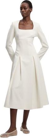 Karen Millen Stretch Sweetheart Neck Midi Dress in Ivory at Nordstrom, Size 12