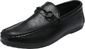 Generic Mens Slip-On Loafers Soft Leather Dress Shoes Low Top Breathable Comfortable Casual Moccasins Lightweight Fashion Shoes for Work Office and Daily Wear