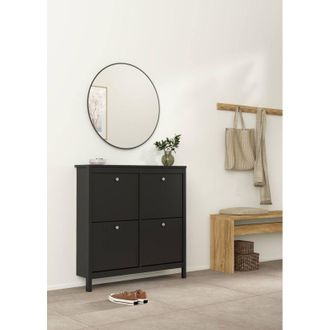 Dmora Dmora - Zapatero Actinidia, Zapatero, Armario De Entrada Multiusos, Zapatero, 103x25 H103 Cm, Negro