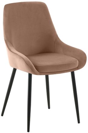 Clp Clp - Silla De Comedor Elmira De Terciopelo Marr&oacute;n Metal Negro Mate