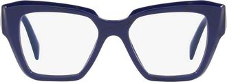 Prada 51mm Square Optical Glasses in Black Blue at Nordstrom