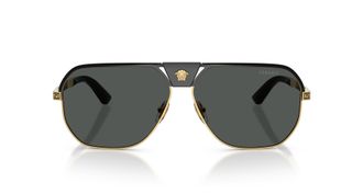 Versace Oversized Square Frame Sunglasses with Greek Key Detailing