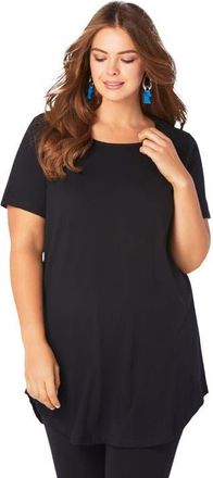 Roaman's Plus Size Ultimate Criss Cross Back Tunic in Black at Nordstrom, Size 32