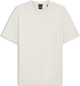 BOSS Regular-fit T-shirt in cotton with raised jacquard structure