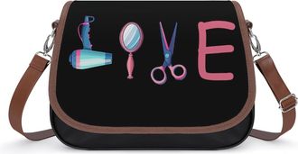 Generic Hairdresser Hairstylist Love Barber Tool Crossbody Bags for Women Shoulder Messenger Bag Purse Handbags