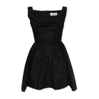 Vivienne Westwood Kleedjes, Dames, Zwart, XS, Katoen, Jurk met ruches