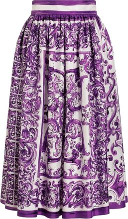 Dolce & Gabbana Gonna Midi In Seta-Donna
