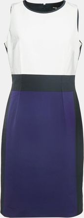 Paule Ka Multicolor Synthetic Color-Block Knee-Length Sleeveless Dress