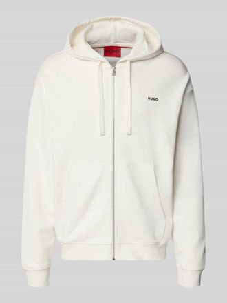 HUGO BOSS Relaxed Fit Sweatjacke aus reiner Baumwolle Modell DAPOZIP in Weiss, Gr&ouml;&szlig;e XXL