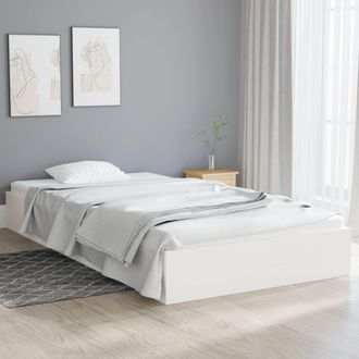 vidaXL Estructura De Cama Sin Colch&oacute;n Madera Maciza Blanco 90x200 Cm Vidaxl