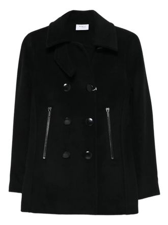 Akris double-breasted jacket - women - Polyamide/Virgin Wool/Cashmere - 40 - Black