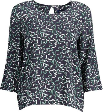 GANT Elegante blauwe viscose blouse - Dames - Blouses - Veelkleurig - M - Overhemden