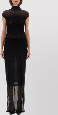 Jean Paul Gaultier sheer fabric floor-length dress with cap sleeves