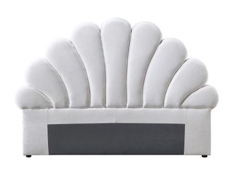 VENTE-UNIQUE.COM Cabecero terciopelo blanco 140x190 cm, 140x200 cm