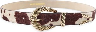 Petit Moments Modern Rodeo Faux Calf Hair Belt in Cow/Gold at Nordstrom, Size X-Small