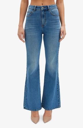 Bardot Ashlynn High Waist Bootcut Jeans in Dark Denim at Nordstrom, Size 25