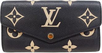 Louis Vuitton Beige Black Monogram Empreinte Long Wallet (Bi-Fold) (Pre-Owned)