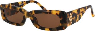 The Attico Mini Marfa Zonnebril - Dames - Zonnebrillen - Bruin - 52 MM - Accessoires