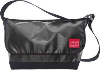 Manhattan Portage Vinyl Vintage Messenger Bag in Black at Nordstrom, Size Large