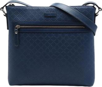 Gucci Pre-owned Cross Body Bag - Dames - Vintage Schoudertas - Blauw - ONE Size - Leer - Vintage