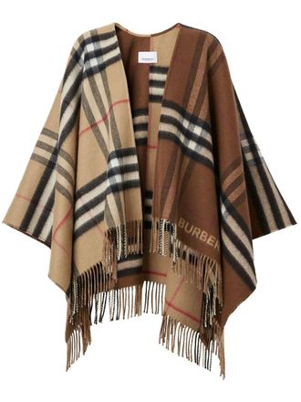 Burberry Mantella con frange - Marrone