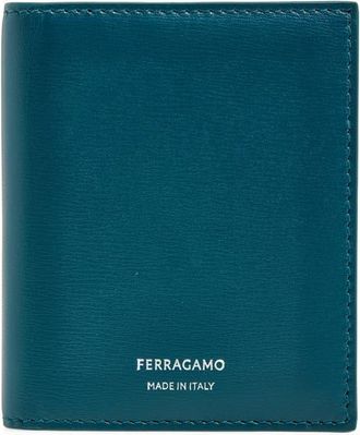 Ferragamo Florence Tall Classic Leather Bifold Wallet in Titanic Blue Nero at Nordstrom