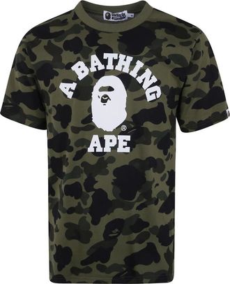 A Bathing Ape A Bathing APE - 1ST Camo College T-shirt - Heren - Tops - Groen - Maat: 2XL Katoen