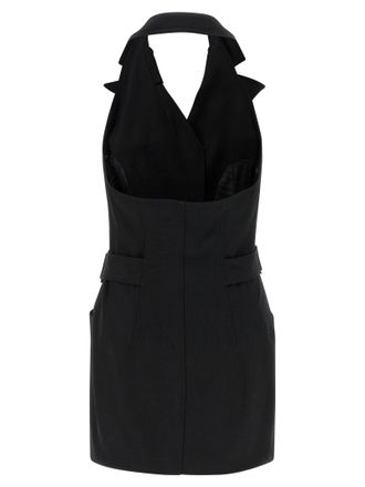 Elisabetta Franchi Double-Breasted Vest Dress - Black