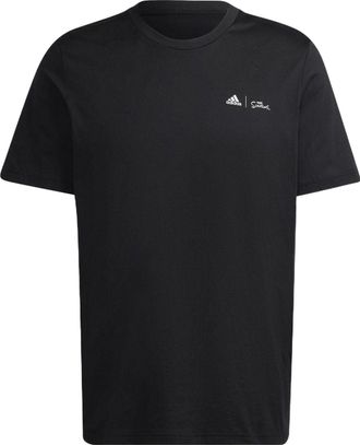 adidas Mens adidas Cartoon Skateboard Juvenile Logo Printing Round Neck Short Sleeve Black T-Shirt GS6221
