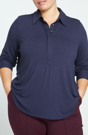 Universal Standard Elbe Popover Shirt in Midnight Blue at Nordstrom, Size Xs
