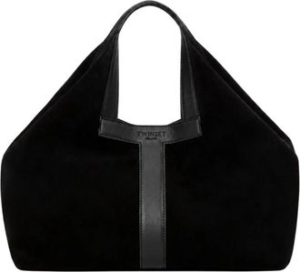 Twinset Logo-Lettering Tote Bag - Dames - Shoppers - Zwart - ONE Size - Polyester - Tassen