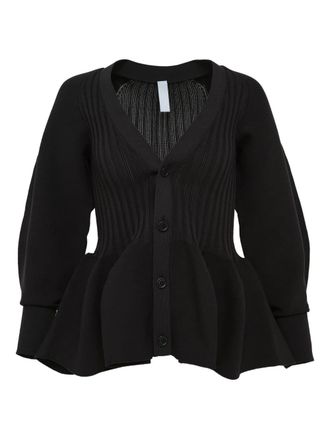 CFCL Pottery puff-sleeve cardigan - women - Recycled Polyester/Elastane - 3 - Black