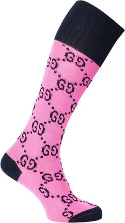 Gucci Accessoires, Dames, Roze, M, Katoen, Monogram Logo Long Socks