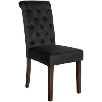 Clp Silla de comedor Lisburn Negro Terciopelo