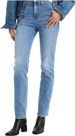 Levi's 724 High Rise Straight Jeans - Dames - Slim Fit Jeans - Blauw - W26 L30 - Katoen - Jeans