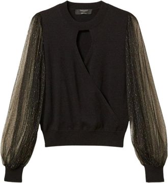 Twinset Trui met ronde hals - Dames - Truien - Zwart - Maat: L