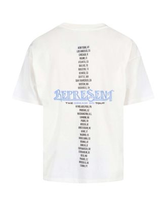 Represent Mens T-Shirt Golden Tour Sun Flat White Cotton T-Shirts And Polos