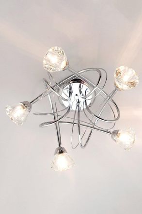 BHS Large Marianne Pendant Ceiling Light in Metallic Silver