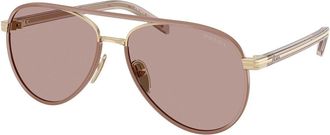 Prada PR B57S 24E20I Womens Sunglasses Brown Size 56