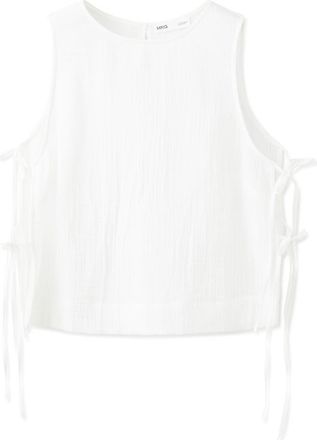 Mango Gauze Cotton Top in White at Nordstrom, Size Medium