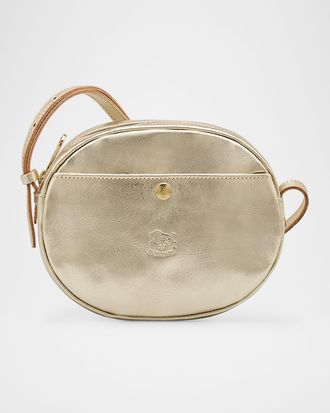 IL BISONTE Rubino Round Leather Crossbody Bag