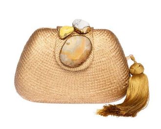 Raf&eacute; New York Tamu Bean Clutch in Gold at Nordstrom, Size Small