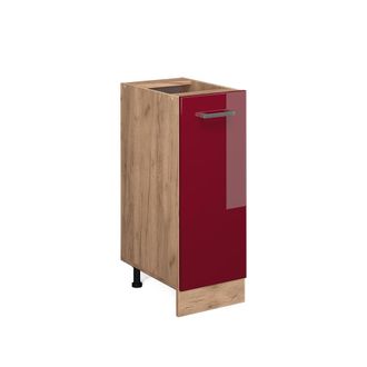 Vicco Armario Bajo R-line, Rojo Burdeos Alto Brillo, 30 Cm Sin Encimera