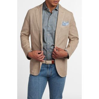 David Donahue The Jackson Cotton & Linen Soft Coat in Sandstone at Nordstrom, Size Xx-Large