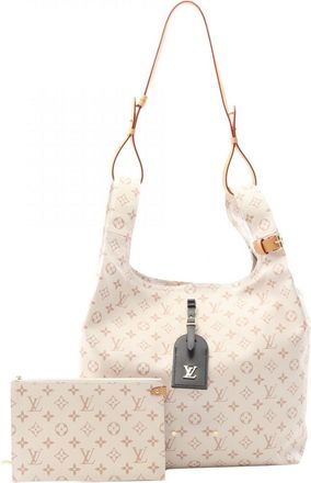 Louis Vuitton Brown White Coated Canvas Tote Bag (Pre-Owned)