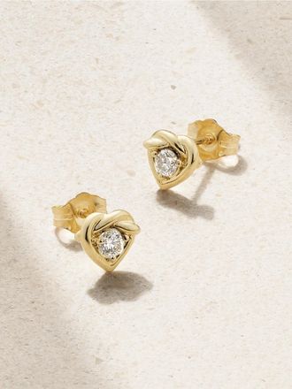 Stone and Strand Orecchini In Oro 10 Carati Con Diamanti Tie The Knot