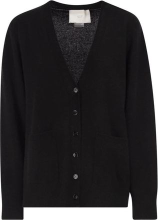 VANIS&Eacute; V-hals vest met knopen vooraan - Dames - Cashmere truien - Zwart - L - Kasjmier - Truien & Vesten