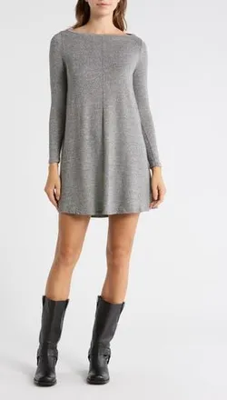 Go Couture Long Sleeve Sweater Dress in Heather Grey at Nordstrom Rack, Size X-Large