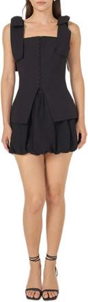 endless rose Bow Shoulder Sleeveless Top in Black at Nordstrom, Size X-Small