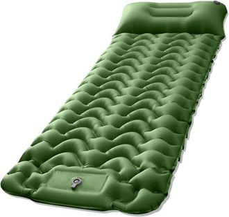 OEM Kzq 1 Pieza, Colchoneta De Camping, Colchoneta Ultraligera Con Almohada, Bomba De Pie Integrada, Colchoneta Inflable, Compacta, Mochileros, Verde